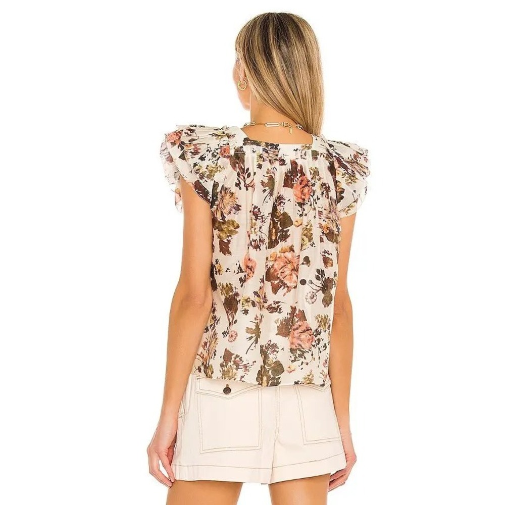 Ulla Johnson Kiki Top Blouse Floral Daisy Silk Womens 12 Boho Cottagecore NWOT - Picture 3 of 11